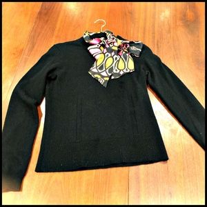 Beautiful Milly 100% cashmere silk bow sweater